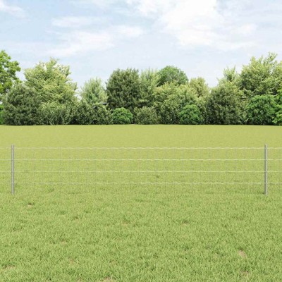 &amp;Icirc;ngrădire cu st&amp;acirc;lpi Argintiu 0.4 x 25 m Oțel foto