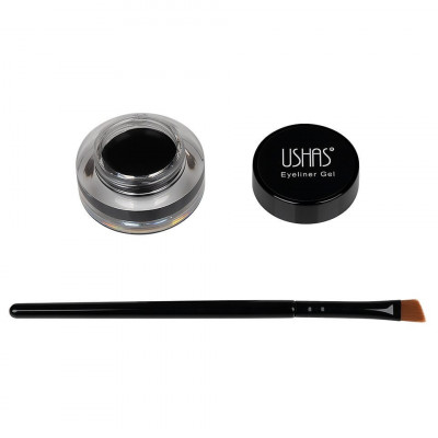 Tus de ochi gel Ushas Eyeliner Gel Waterproof, Negru + Pensula aplicare foto