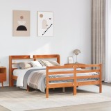 VidaXL Cadru pat fără saltea, maro ceruit, 160x200 cm, lemn masiv pin