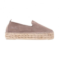 Manebi espadrile din piele întoarsă Double Sole Espadrilles culoarea maro, cu platformă K 1.9 D0