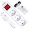 Prelungitor electric cu 3 prize, 3 m, alb, Keltin K00245C-B