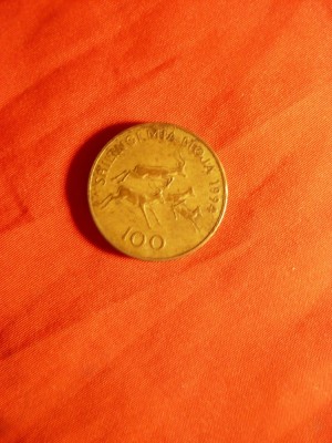 Moneda 100 Shilingi 1994 Tanzania - Gazele , bronz , cal. F.Buna foto