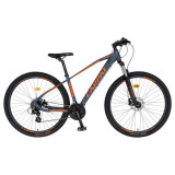Bicicleta MTB-HT Carpat C2979H, Manete schimbator Microshift/Shimano, 24 Viteze, Cadru Aluminiu, Roti 29inch, Frane Hidraulice (Negru/Portocaliu)