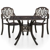 Cumpara ieftin Set mobilier bistro, 3 piese, bronz, aluminiu turnat