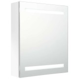 Cumpara ieftin Dulap de baie cu oglinda si LED alb stralucitor 50x14x60 cm