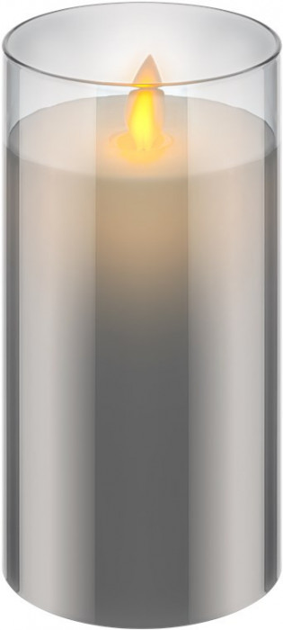 Lumanare LED Real Wax din sticla 7.5x15cm 3x AAA Goobay 60372