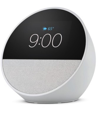 Boxa inteligenta Amazon Echo Spot 2024, Display 2.83&amp;quot;, Wi-Fi, Bluetooth, Alba foto