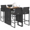 vidaXL Set mobilier bar de grădină fără perne 5 piese negru poliratan 3328886
