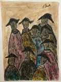 Cumpara ieftin Studiu pentru ciclul Spaime, Corneliu Baba, creioane cerate, 20x28 cm, Portrete, Pastel, Abstract
