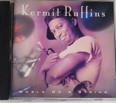 Kermit Ruffins &amp;lrm;&amp;ndash; World On A String VG+ / NM cd jazz Justice SUA 1992 foto