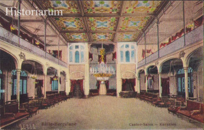 HST CP168 Carte poștală Băile Herculane Casino-Salon foto