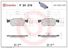 BREMBO P 24 210 PRIME LINE set placute frana,frana disc