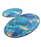 Set 2 Covorase baie Marbling, 60 x 100 cm, 50 x 60 cm, Antiderapant, Multicolor