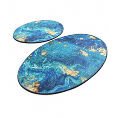 Set 2 Covorase baie Marbling, 60 x 100 cm, 50 x 60 cm, Antiderapant, Multicolor