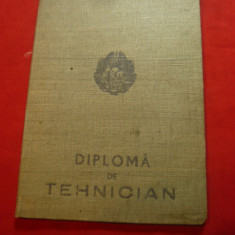 Diploma de Tehnician 1952 Ramnicu Sarat -Scoala Agricola