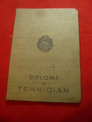 Diploma de Tehnician 1952 Ramnicu Sarat -Scoala Agricola foto