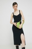 Abercrombie &amp; Fitch rochie culoarea negru, midi, mulată