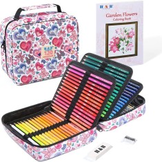 Set 120 creioane colorate cu penar Graffiti si 3 carti de colorat desen schite