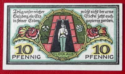 Germania notgeld 10 pfennig 1920 Berchtesgaden UNC ** foto
