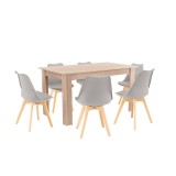 Set de masă Zara 6+1 gri-stejar Sonoma