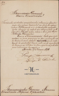 HST 104S Scrisoare 1870 Arad semnata olograf episcop Procopie Ivacicovici foto