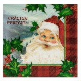 șervețele de Masă Crăciun, Moș Crăciun, &Ccedil;&times;Crăciun Fericit&Ccedil;Ł, 2 Straturi, 33x33cm, Set 20 Bucăți