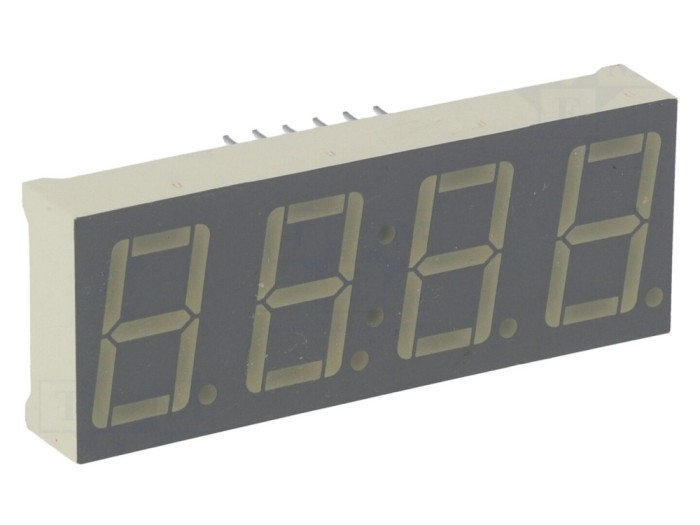 Afișaj LED 7 segmente 14mm verde 4 digits