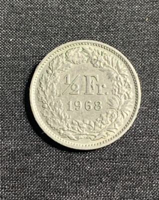 Moneda 1/2 franci 1968 Elvetia foto