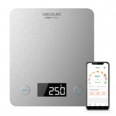 Cantar bucatarie Cecotec Smart Cook Control, 5 Kg, Bluetooth, masurare proteine, carbohidrati, grasimi, solide, lichide