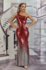 L749RR-36 Rochie eleganta pe un umar din paiete, M, M/L