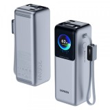 Baterie Externa UGREEN PB728 (75702B), 25000mAh, 200W, QC + PD, 1 x USB-A - 3 x USB-C, Gri