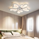 Lustra LED cu telecomanda BLOSSOM 95W &ndash; 5 petale, dimabila, 3000K/4000K/6000K, alb (metal &amp; acril)