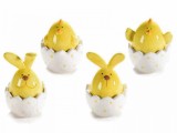 Cumpara ieftin Set 4 oua decorative cu Puisori din ceramica 6x10 cm