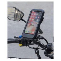 Suport Moto Telefon 360&deg; Rotativ cu Carcasă Impermeabilă și &Icirc;ncărcare USB - Compatibil Telefoane 4.7-6.6 inch, prindere cadru+oglinda