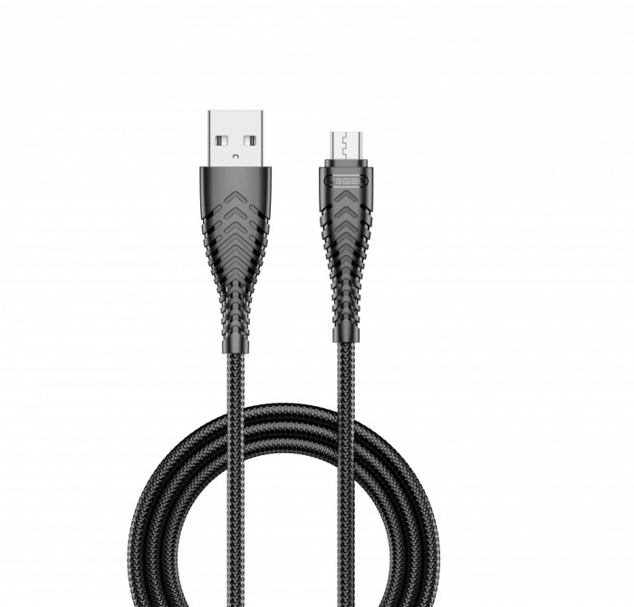 Cablu de date Veger V103, MicroUSB, 2.4A, Negru C713