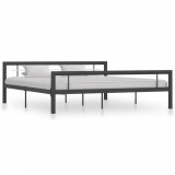 VidaXL Cadru de pat, gri și alb, 180 x 200 cm, metal