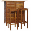 VidaXL Set masă și scaune de bar, 3 buc., lemn masiv de salc&acirc;m
