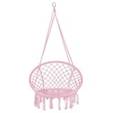 Hamac brazilian, tip scaun, Springos, roz, max 150kg, 79x80x120 cm