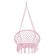 Hamac brazilian, tip scaun, Springos, roz, max 150kg, 79x80x120 cm