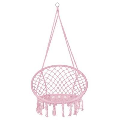 Hamac brazilian, tip scaun, Springos, roz, max 150kg, 79x80x120 cm GartenVIP DiyLine foto
