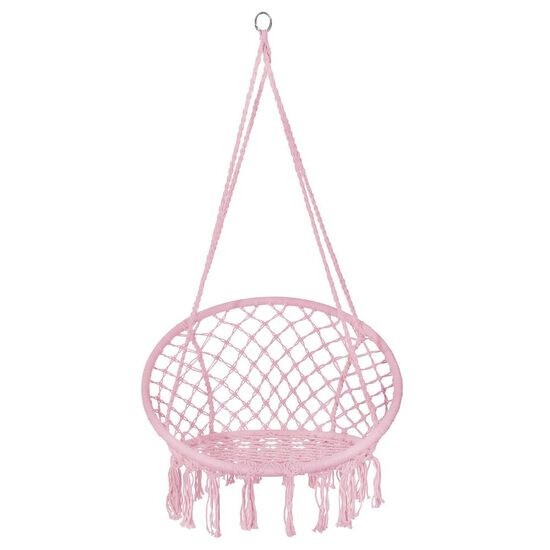 Hamac brazilian, tip scaun, Springos, roz, max 150kg, 79x80x120 cm GartenVIP DiyLine
