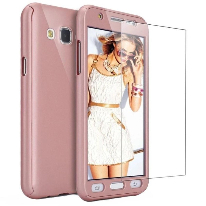 Husa FullBody Rose-Gold pentru Samsung Galaxy J3 2016 acoperire 360 grade cu folie de protectie GRATIS !