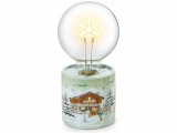 Veioza Craciun ceramica multicolora cu led &Oslash; 9,5 cm x 18 H