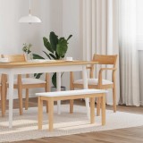 VidaXL Bancă 90 cm din lemn masiv alb cauciuc