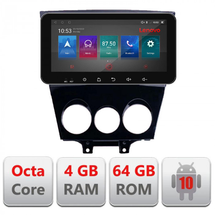 Navigatie dedicata Mazda RX8 2003-2008 Android radio gps internet 4+64 Lenovo ecran 10.33&quot; CarStore Technology