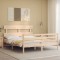 vidaXL Cadru de pat cu tăblie, king size, lemn masiv 3195096