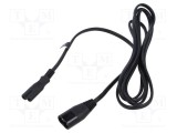 Cablu IEC C7 mamă - IEC C8 tată 2m 2x0,75mm&sup2; 2,5A PVC negru POS