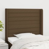 Gossi tablie de pat cu aripioare maro inchis 83x16x118/128 cm textil