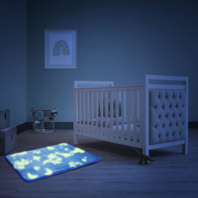 Covor luminos, fosforescent &amp;ndash; albastru &amp;ndash; 60 x 40 cm foto