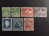 Danemarca - Lot 7 timbre gravate comemorative și uzuale (1951) obliterate -A583